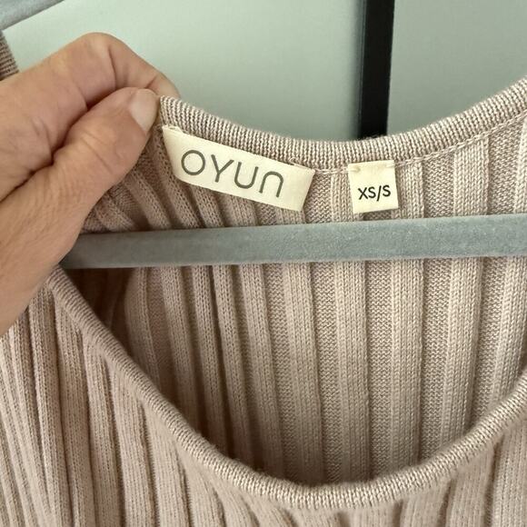 Oyun Studio Ribbed Knit Column Dress Size XS/S Pima Cotton Baby Alpaca Peru - Picture 15 of 16